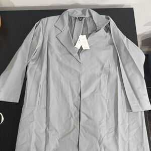 Eileen Fisher Light Gray Trench Coat